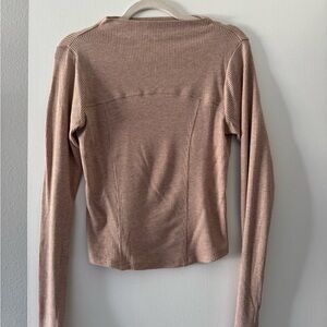 Chaser Women's Ribbed Long Sleeve Top - Tan